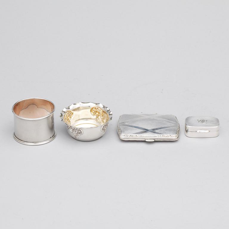 PARTI SILVER, 4 delar, importstämplar, vikt ca 105g.