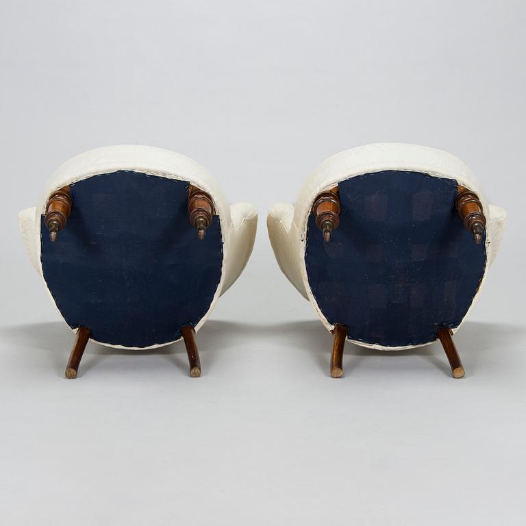 A pair of armchairs, late 19th century.