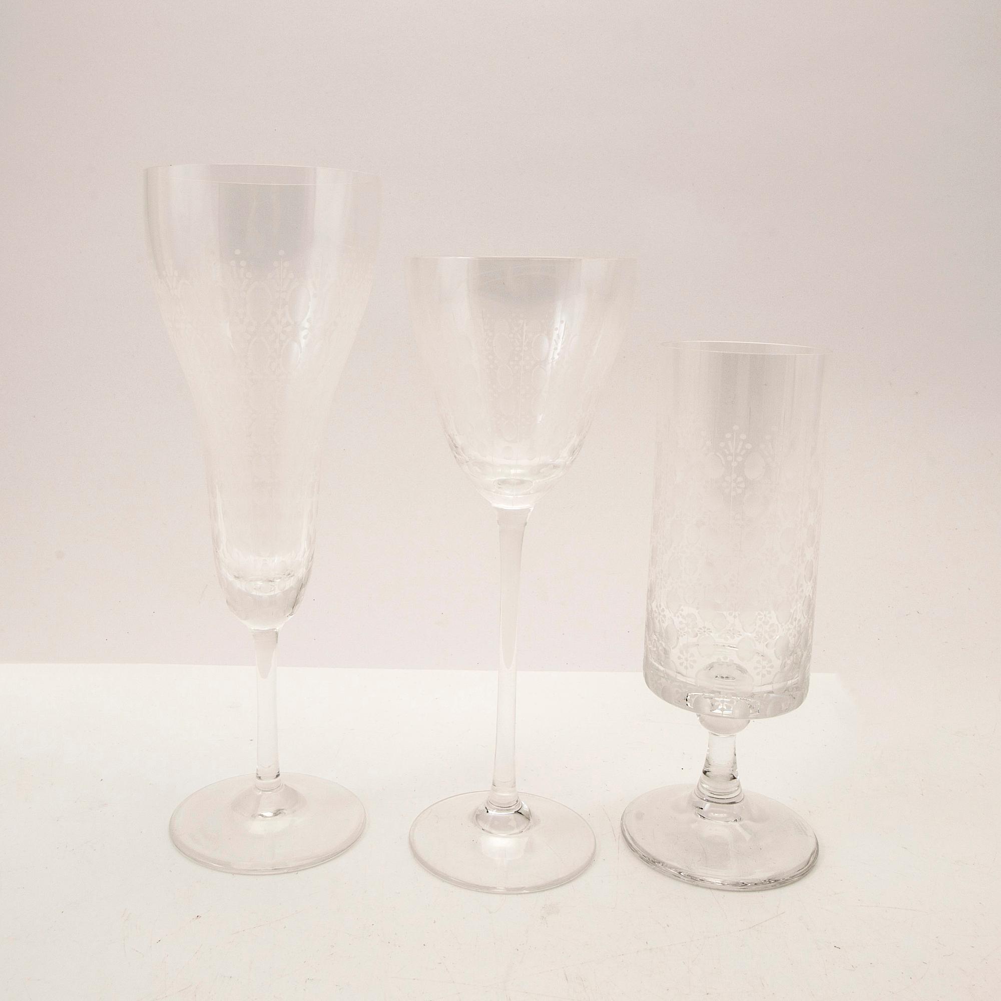 Glass service, 41 pieces, Rosenthal, "Classic Rose", 20th century.