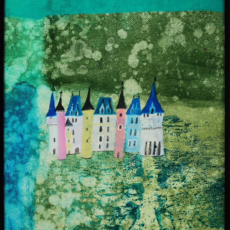 MADELEINE PYK, Olja på duk/pannå, signerad M. Pyk. Utförd 1978.