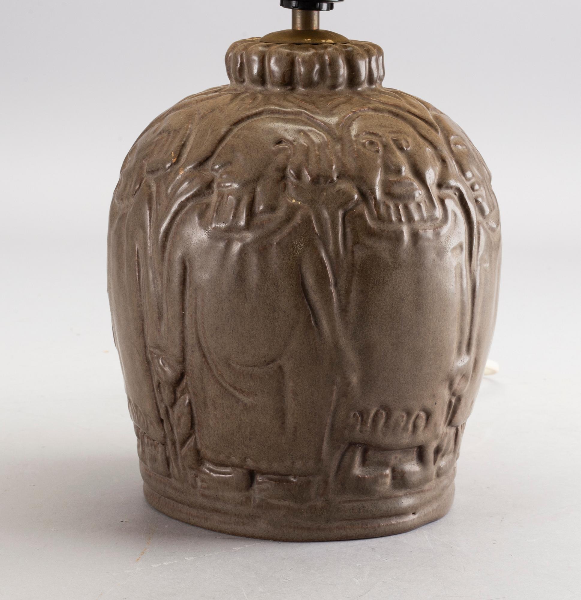 BORDSLAMPA, stengods, Åke Holm.