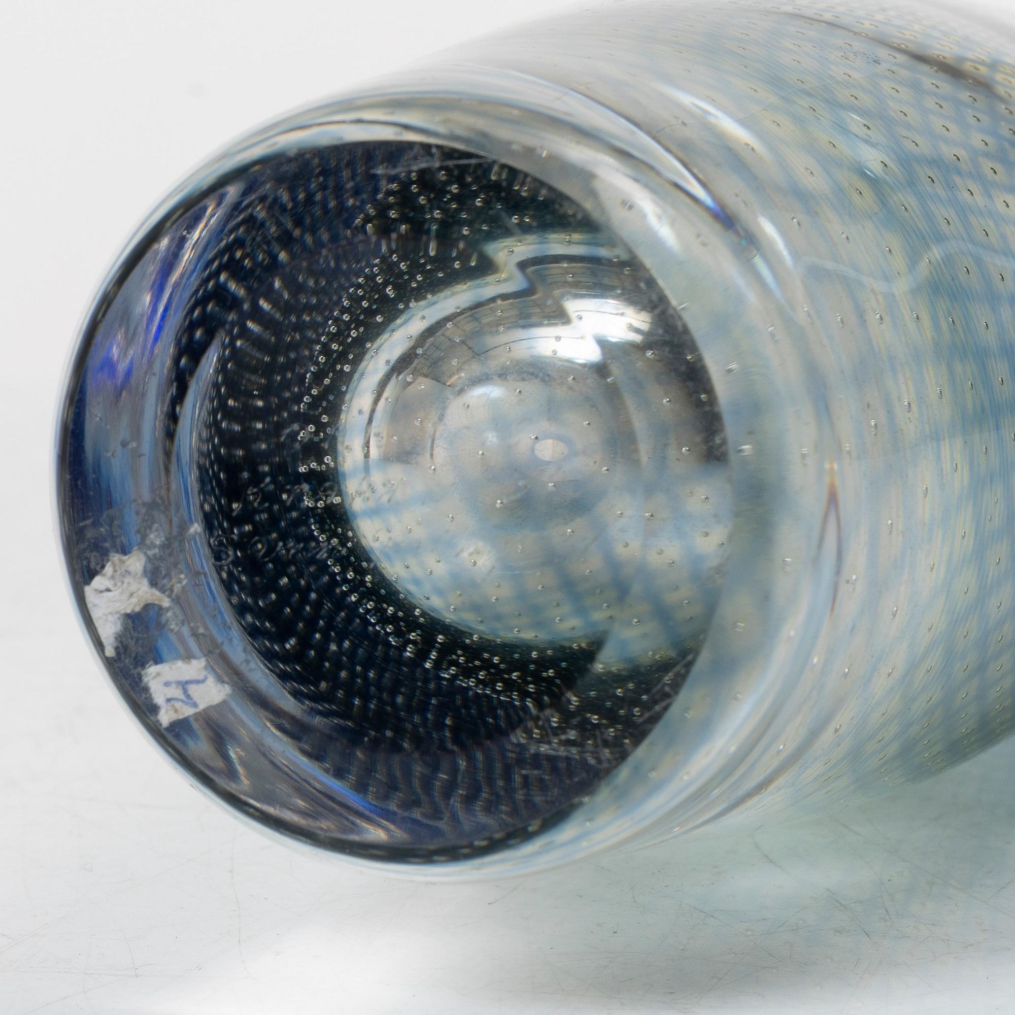 Sven Palmqvist, a "Kraka" glass vase, Orrefors, signed.