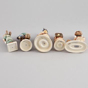 FIGURINER, 5 st, Hummel, Goebel, omkring 1900-talets mitt.