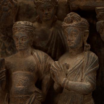 A schist relief with Buddha and attendants,
Gandhara, presumably 2nd/3rd century.