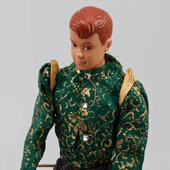 BARBIEDOCKOR, 4 st, MED TILLBEHÖR, Mattel, omkring 1900-talets mitt.