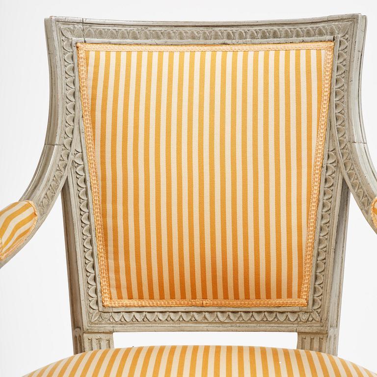 A pair of late Gustavian armchairs by E Ståhl (1797-1820).