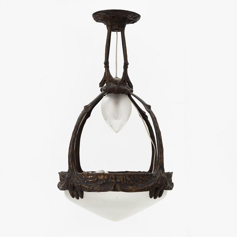 An Art Nouveau ceiling light, Arvid Böhlmarks lampfabrik, Stockholm, early 20th Century.