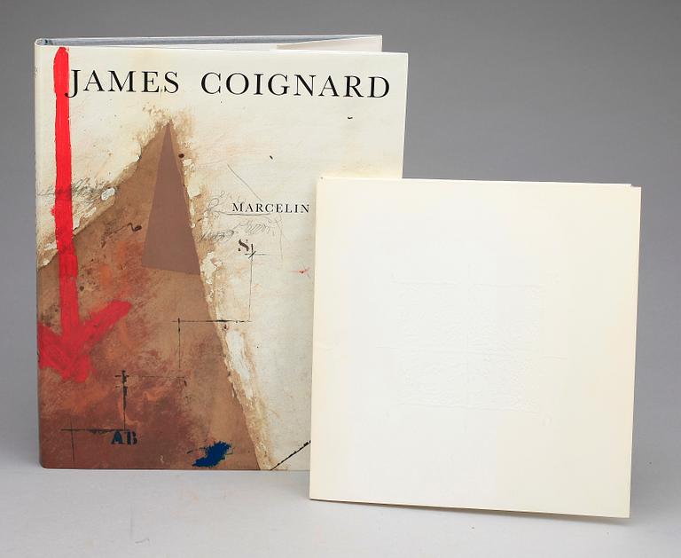 JAMES COIGNARD, bok samt pamflett, med originalteckningar, No 1875, signerad, tryckt 1990.