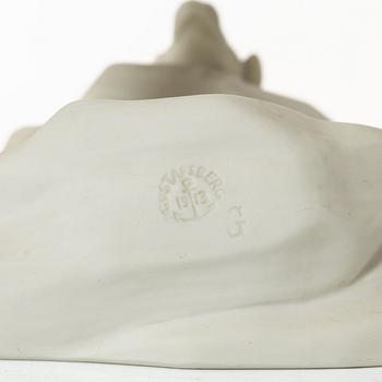 A biscuit porcelain sculpture, 'Pojke med groda', Gustafsberg 1913.