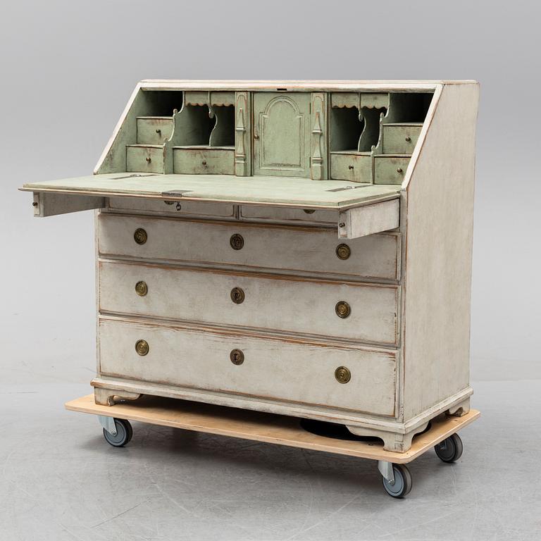 A painted secretaire, 18th Century.