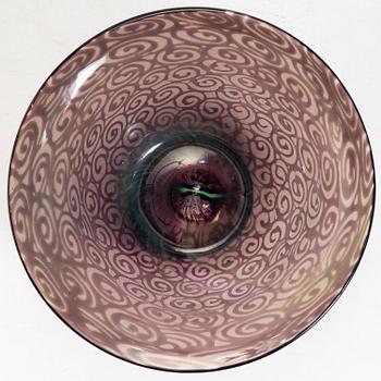 Simon Gate, skål, tunnväggig graal, glas, Orrefors, 1920.