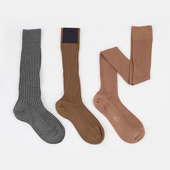 Prada, 3 pairs of silk socks, size 1.