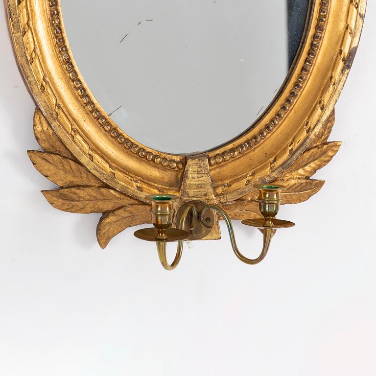 A Gustavian mirror sconce, late 18th Century.