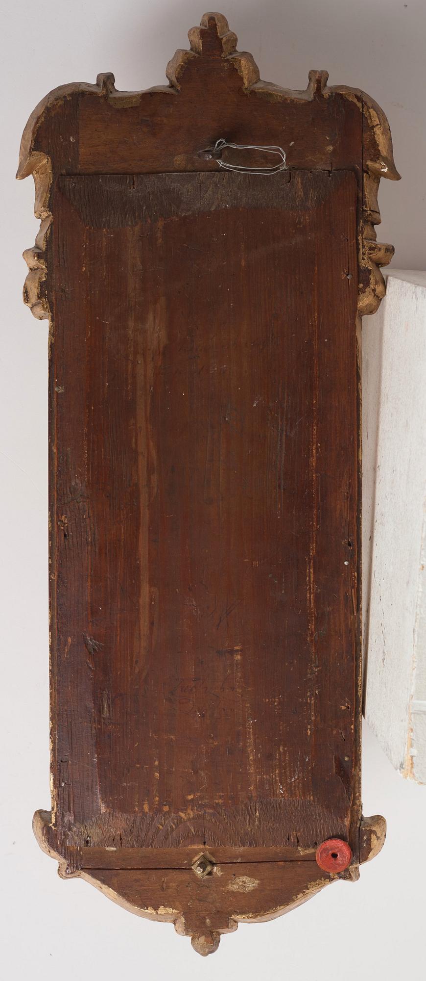 Spegellampett, för ett ljus, Stockholmsarbete, 1700-talets senare del, Rokoko.