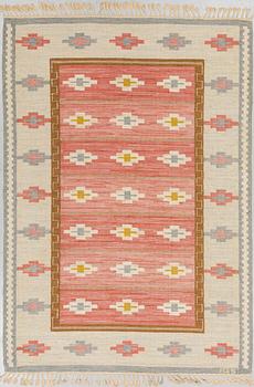 ANNA-GRETA SJÖQVIST, A CARPET, flat weave, ca 240 x 169 cm, signed AGS.