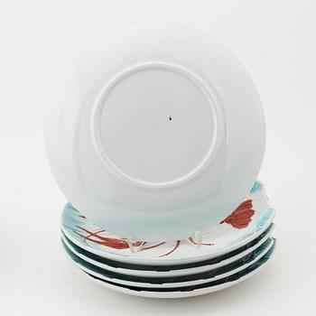 10 crayfish plates, porcelain, Göteborgs porslinfabrik, 1900-tal.