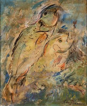 Eva Bremer-Myntti, olja på pannå, signerad.