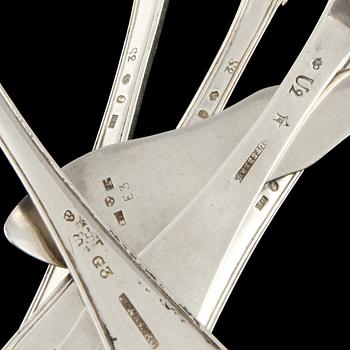 SKEDAR, 6 st, silver, 1800-tal. Vikt 275 g.