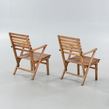 A garden group of 6 pcs, designed by Carl Malmsten for Igelstaverken AB, Sweden, second half of the 20th century.
