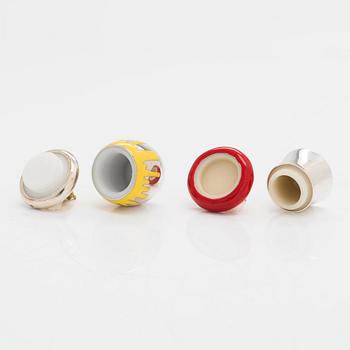 Carrs, dosor, 2 st, emalj och sterlingsilver, Sheffield 2015.
