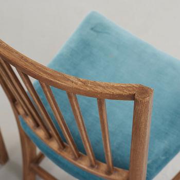 Axel Einar Hjorth, a pair of stained oak chairs, Stockholm 1940's.