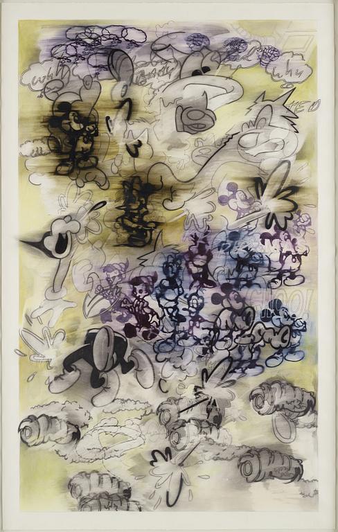 BILLY COPLEY, mixed media on paper, verso signed and dated 1994.