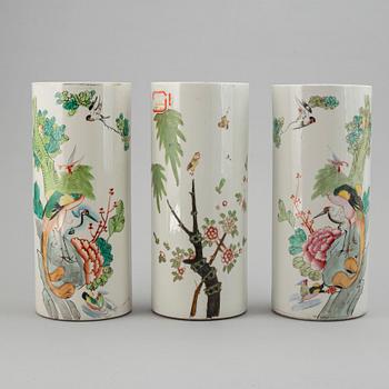 A set of three Chinese vases, 20th Century.
