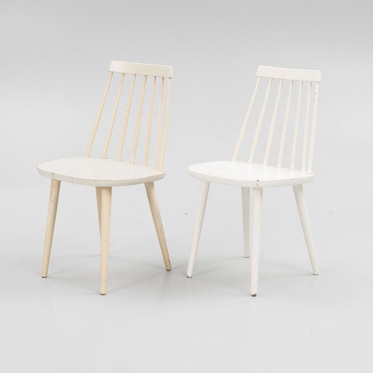 Yngve Ekström, eight "Pinnocchio" chairs, Sweden, 1950's/60's.