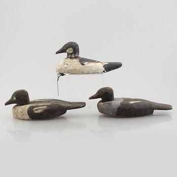 A set of three decoy ducks, early 20th Century.