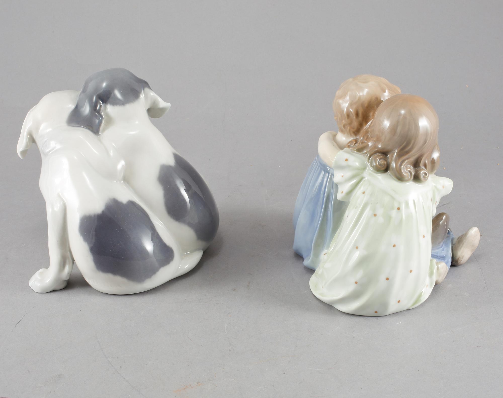 FIGURINER, 2 st, porslin, Royal Copenhagen, omkring 1900-talets mitt.