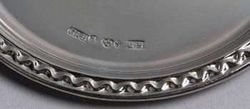 GLASUNDERLÄGG, 13 st, silver, GAB, 1969.