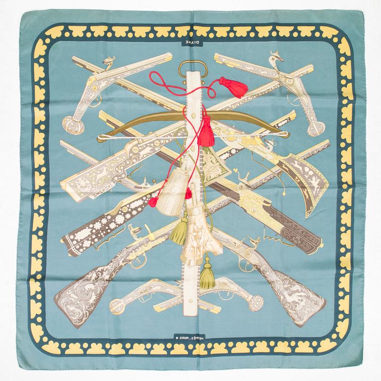 Hermès, a 'Diane' silk scarf.