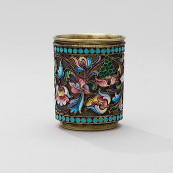 A DINKING CUP, silver and enamel, Moscow 1899-1908, Maria Sokolova.