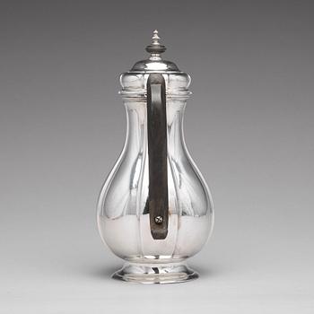A Baltic 18th century silver coffee-pot, mark of Johann Diedrich Rehwald, Riga (1738-1781(-1793)).