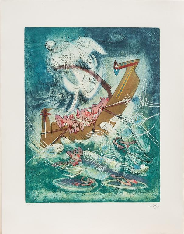 ROBERTO MATTA, etsning/akvatint, 10 st, "Hom'mere", signerade och numrerade 49/100. 1975.