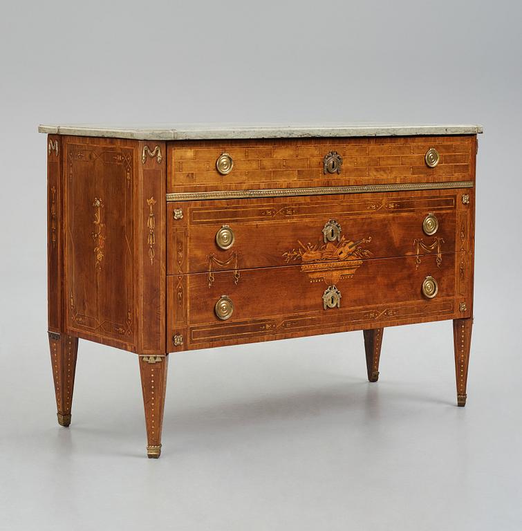 A Gustavian late 18th century commode by N P Stenström (master in Stockholm 1781-1790), not signed.