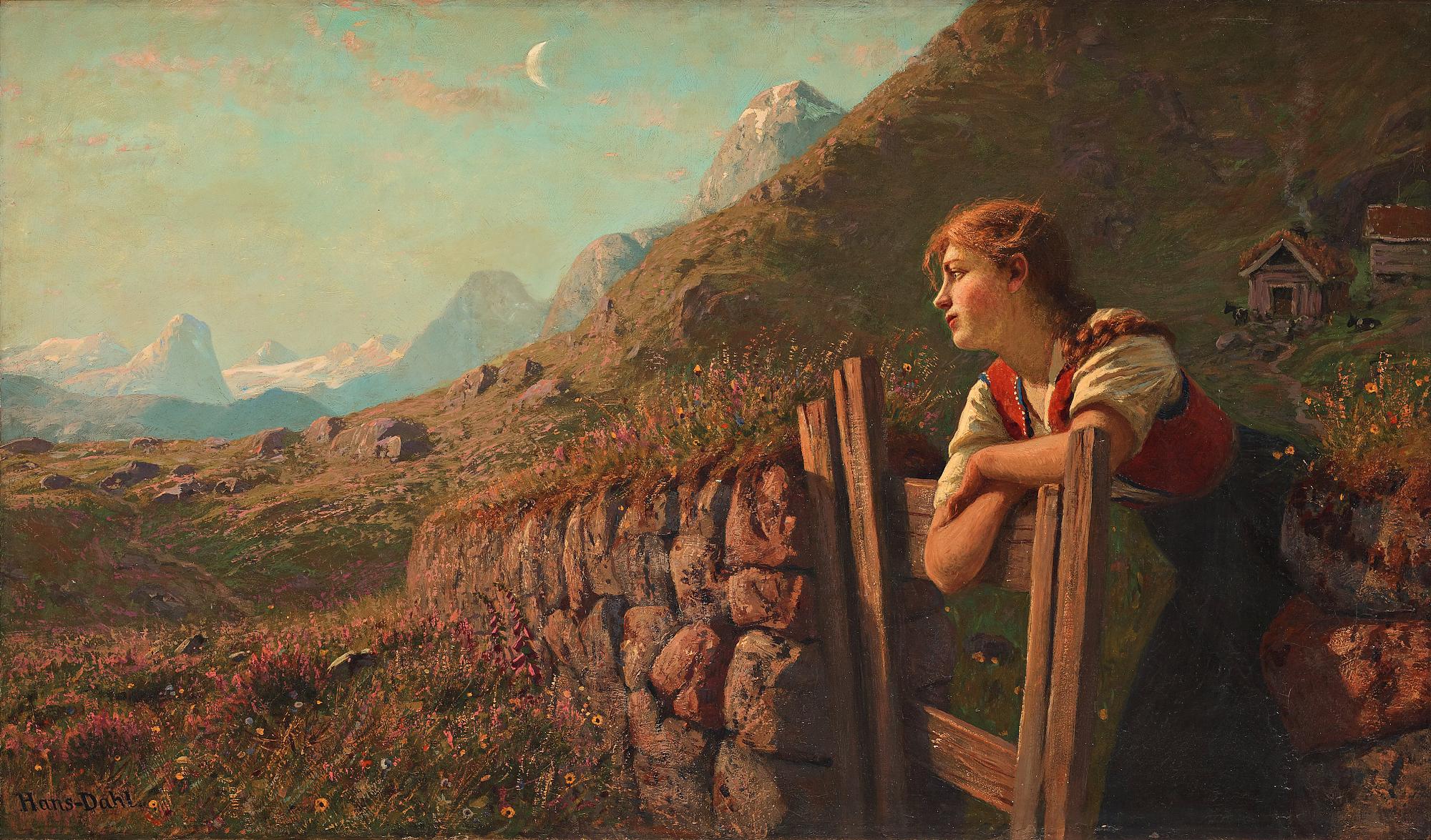 HANS DAHL, olja på uppfodrad duk, signerad Hans-Dahl.