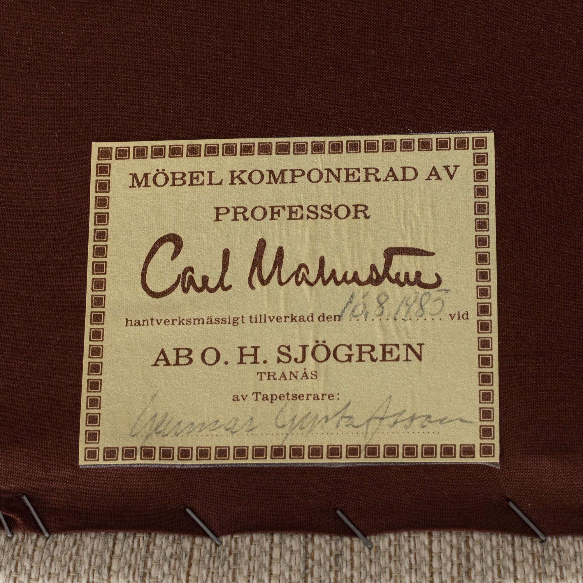 CARL MALMSTEN, fåtölj, "Farmor", AB O H Sjögren, Tranås, 1900-talets andra hälft.