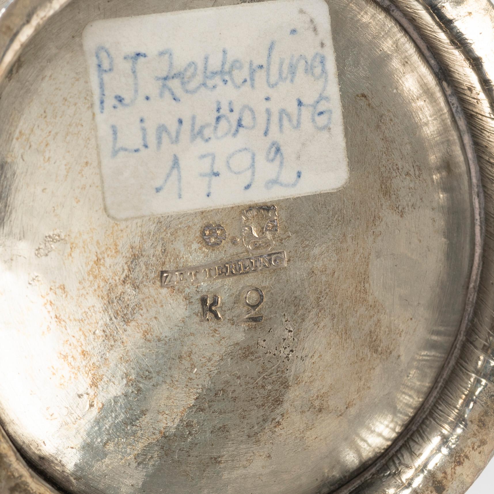 Peter Johan Zetterling, , bägare, silver, Linköping, 1792.