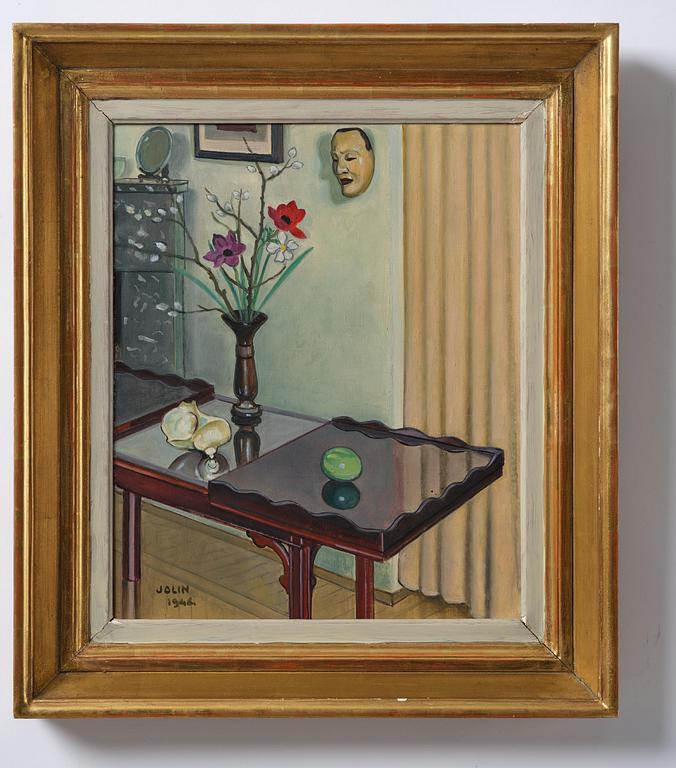 Einar Jolin, Still life with anemones and willow.