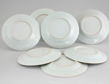 Seven dinner plates, Qianlong (1736-1795).