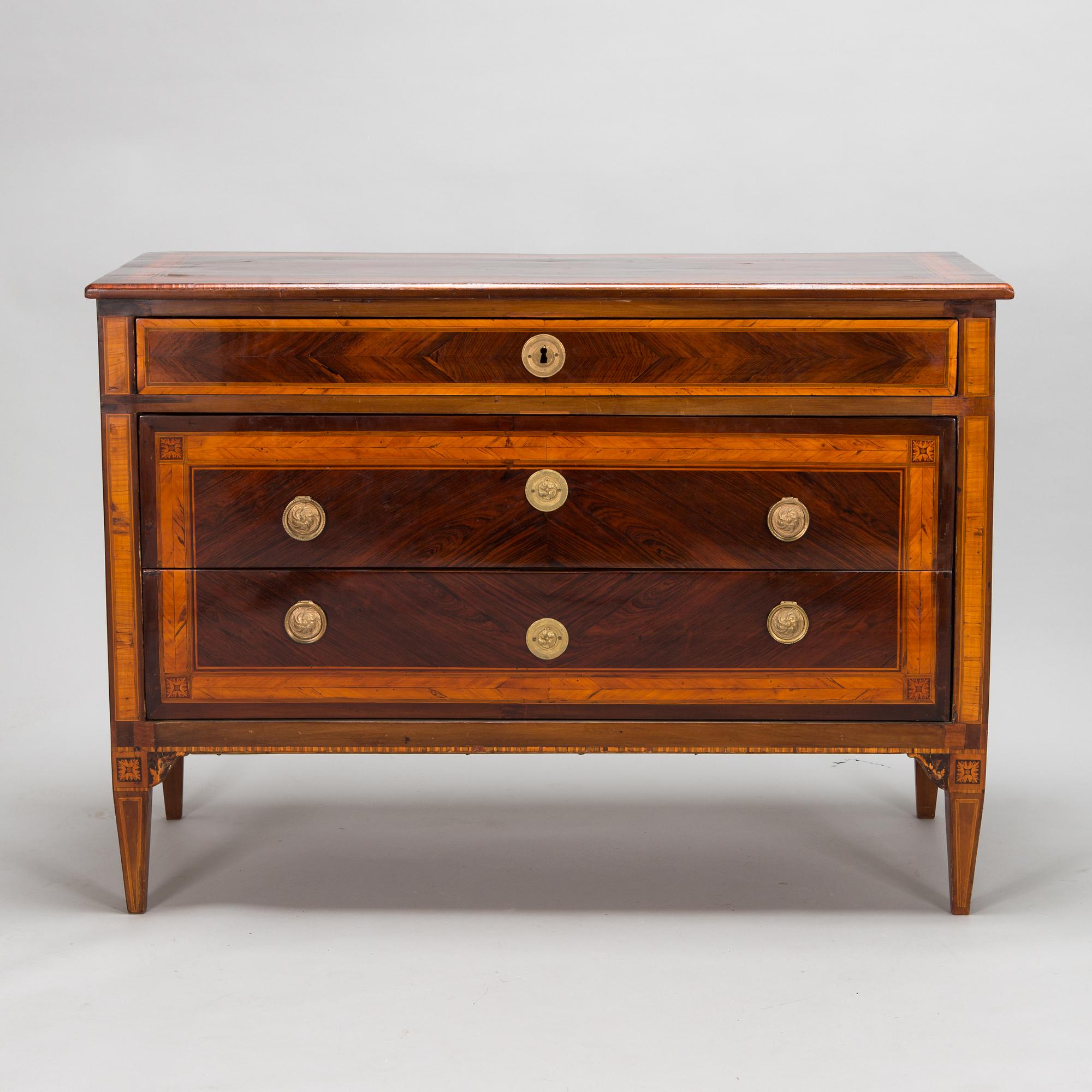 A Louis XVI chest of drawers, Italy, second half of the 18th century.