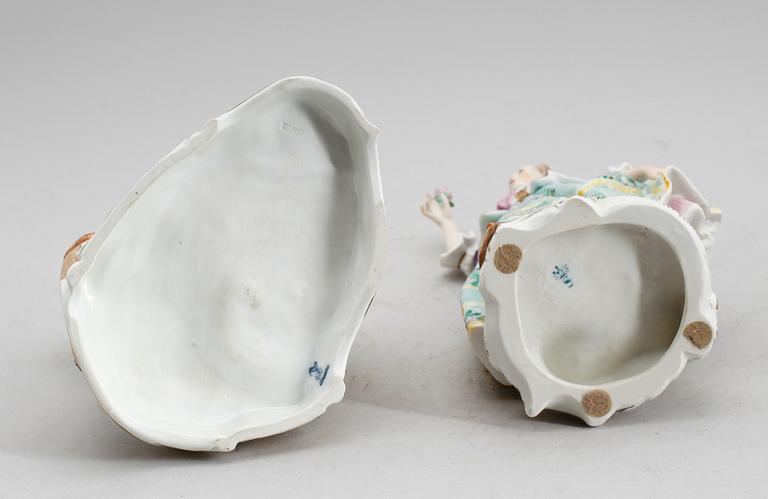 FIGURER, 2 st, porslin, Sitzendorf, 1900-talets mitt.