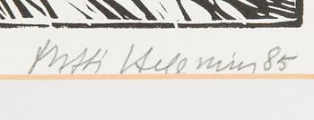 MATTI HELENIUS, träsnitt, signerad och daterad -85, numrerad 30/30.