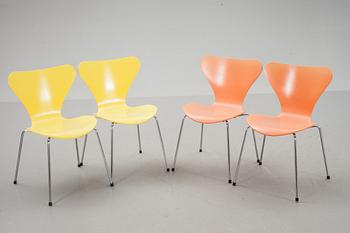 STOLAR, 4 st, "Sjuan", Arne Jacobsen, Fritz Hansen.