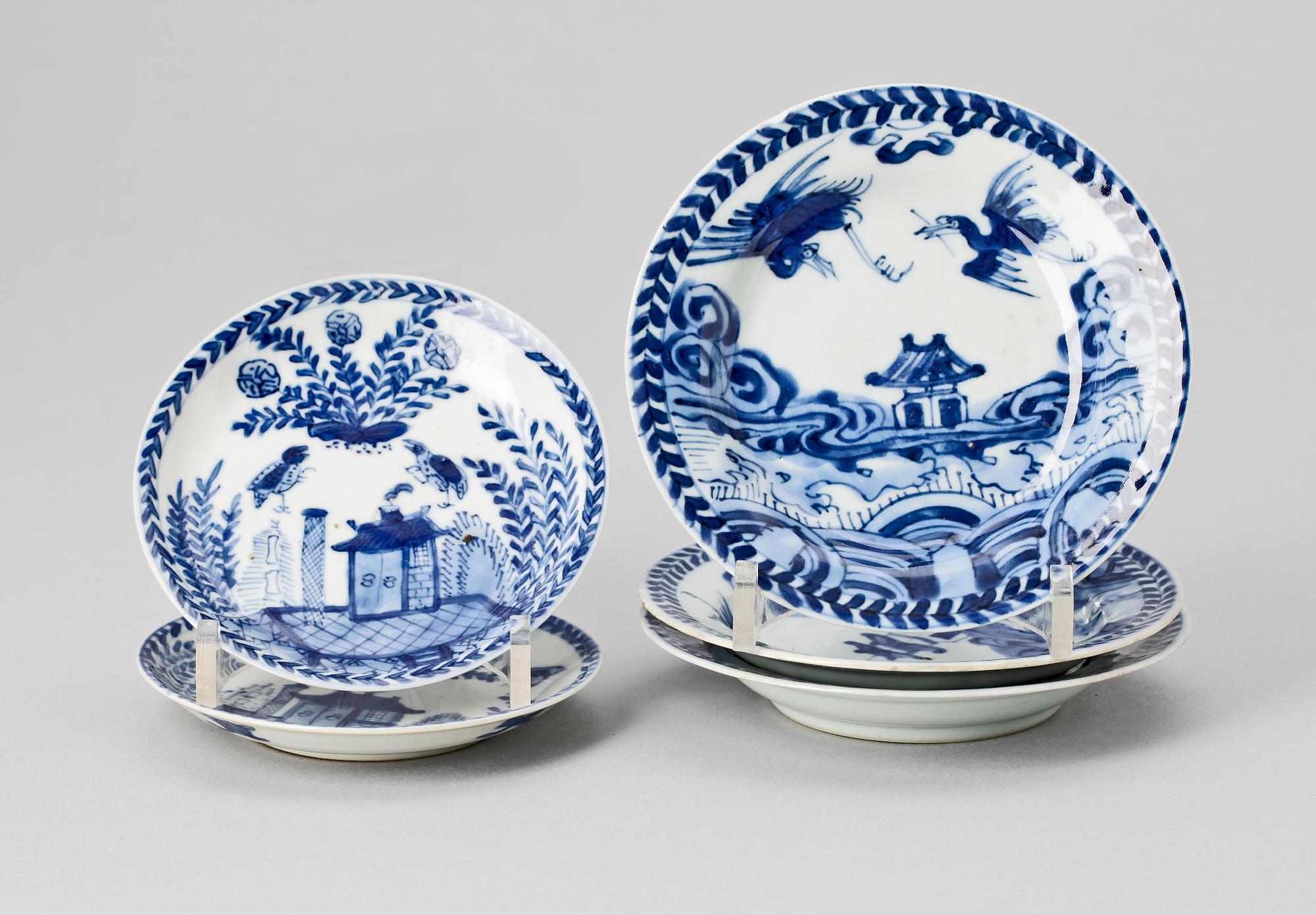 FAT, 5 st, porslin, Kina, Qing dynastin, Kangxi (1662-1722).