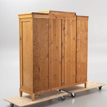 A birch veneered book case/wardrobe, 1930's/40's.