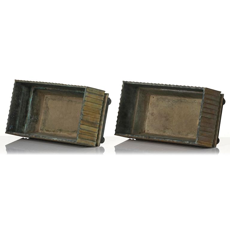 Swedish Grace, a pair of bronze planters, 1920s-1930s.