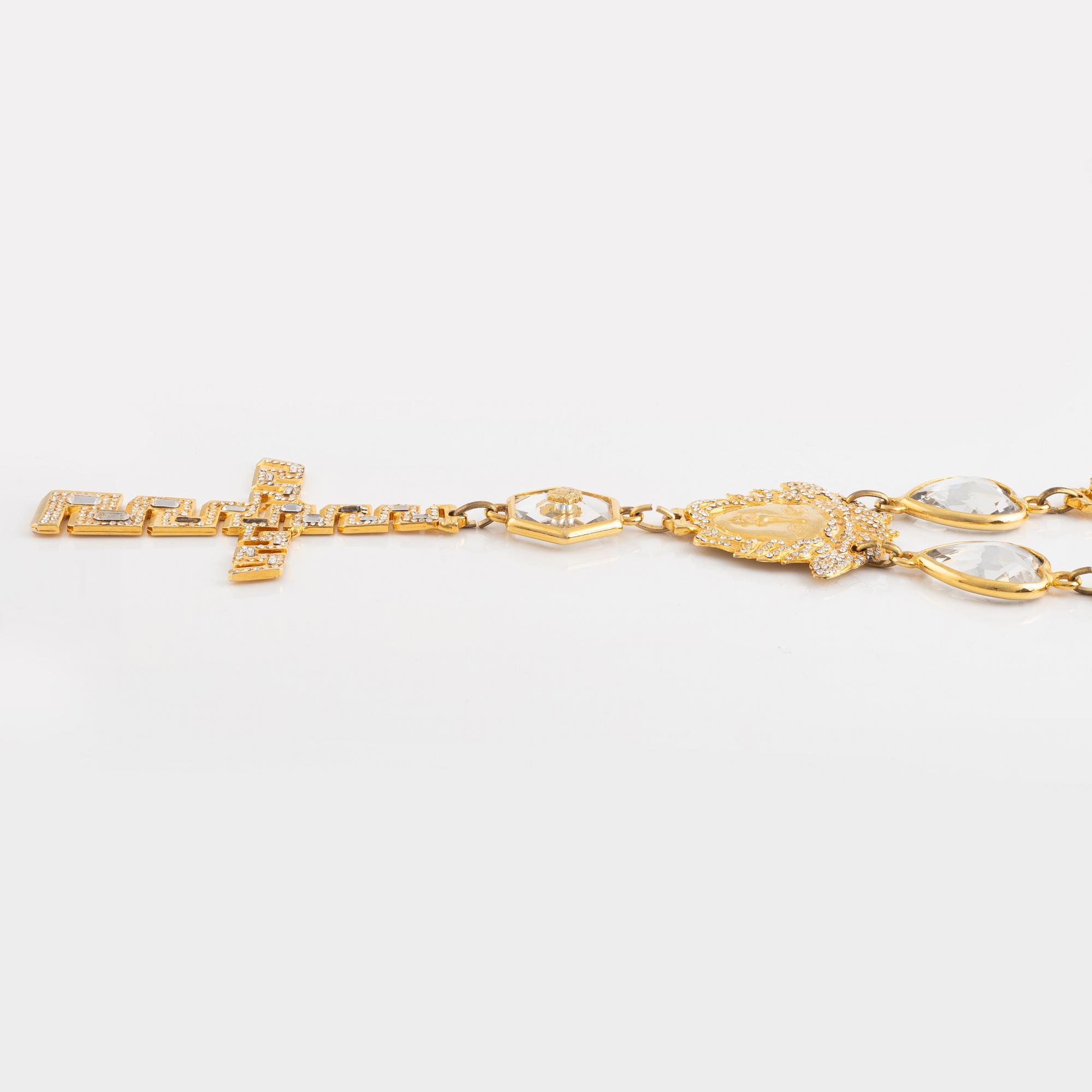 A Versace demi-parure comprising a necklace and a pair of earrings.