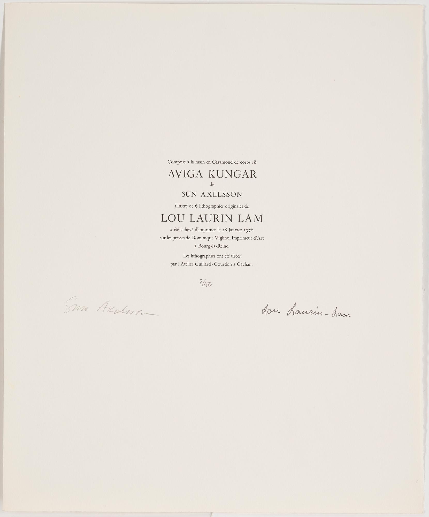 LOU LAURIN-LAM, mapp, 6 st litografier, signerade och numrerade 7/150.